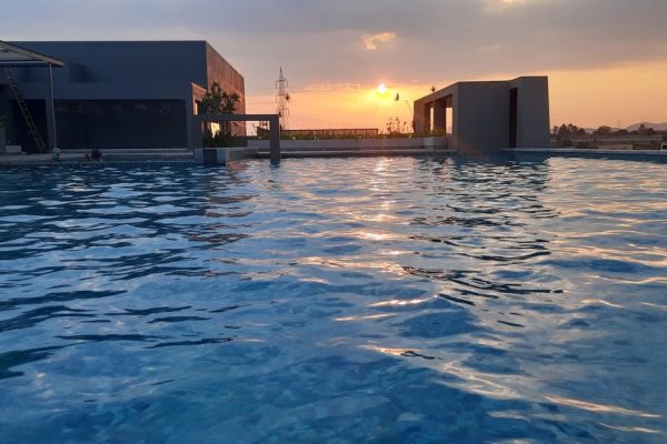 Zion members club swimming at sunset 2
